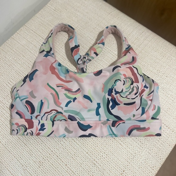 Athleta ULTIMATE BRA A-C Floral Print Sports Bra size small - Picture 3 of 4